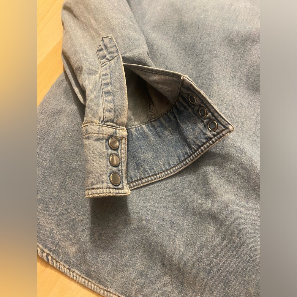 R13 Denim Western Shirt with Snakeskin Collar - Picture 11 of 15